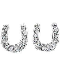 Montana Silvermsiths Women's Rhinestone Encrusted Horseshoe Earrings
