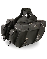 Milwaukee Leather Large Zip-Off Throw Over Riveted Saddle Bag
