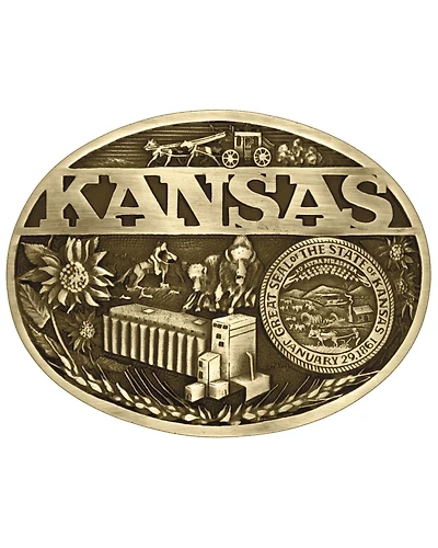 Montana Silversmiths Kansas Heritage State Buckle