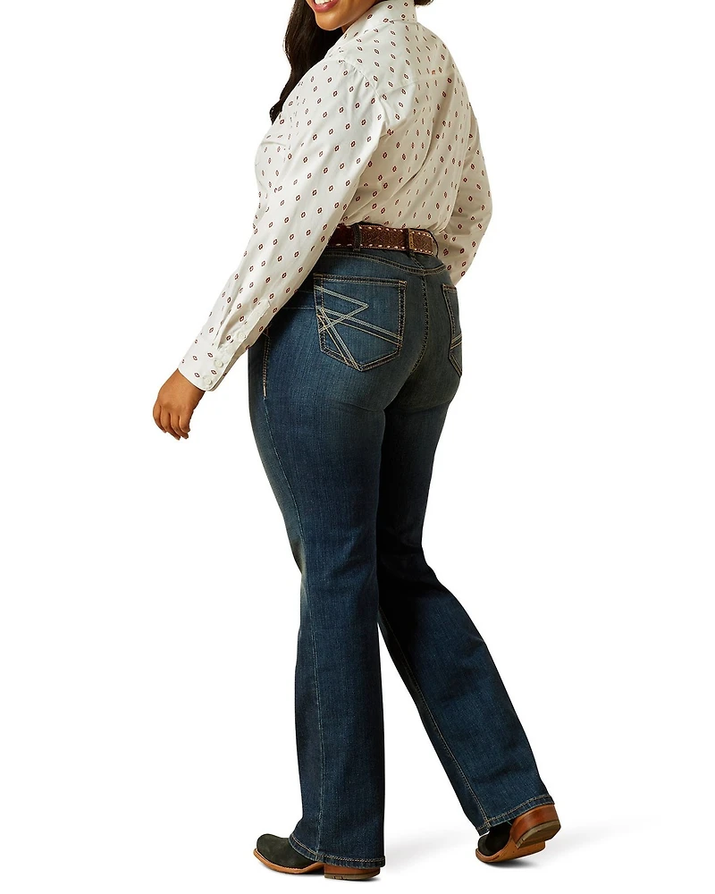 Ariat Women's Sonia Dark Wash Mid Rise Bootcut Stretch Denim Jeans - Plus