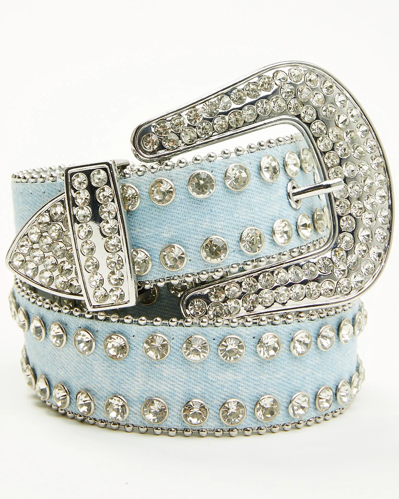 Shyanne Women's Denim Embellished Bling Belt