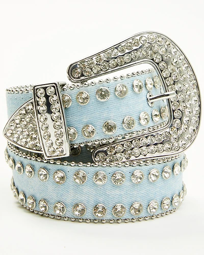 Shyanne Women's Denim Embellished Bling Belt