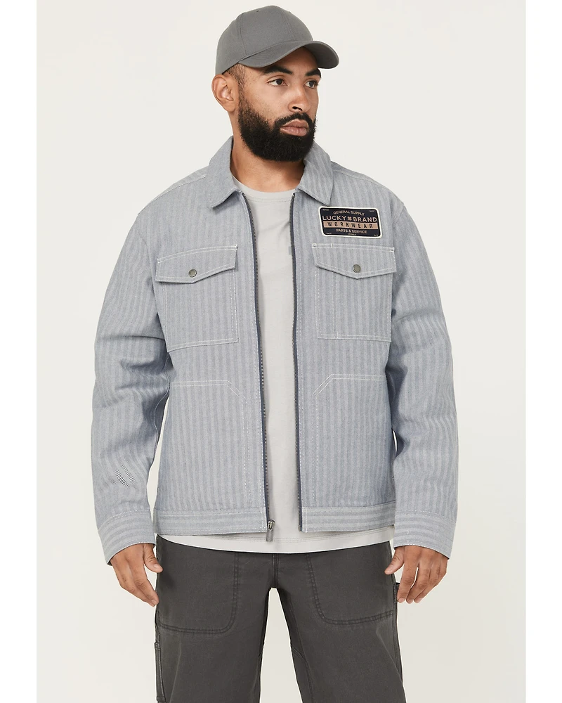 Lucky Brand Workwear Men's Herringbone Gas Station Jacket