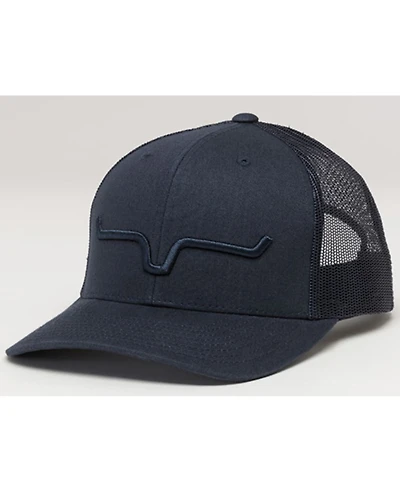 Kimes Ranch Men's Black Weekly Trucker Embroidered Logo Mesh-Back Ball Cap