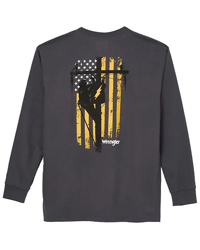 Wrangler Men's FR Lineman Flag Long Sleeve Graphic T-Shirt - Big