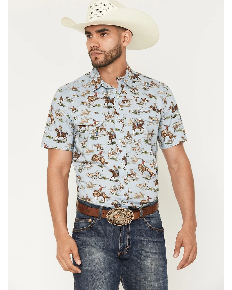 Pendleton Men's Laramie Wild Horse Print Short Sleeve Snap Western Shirt