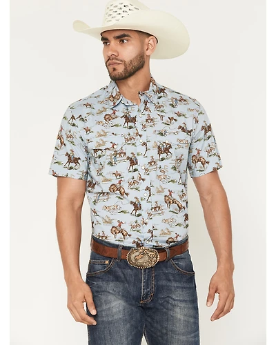 Pendleton Men's Laramie Wild Horse Print Short Sleeve Snap Western Shirt