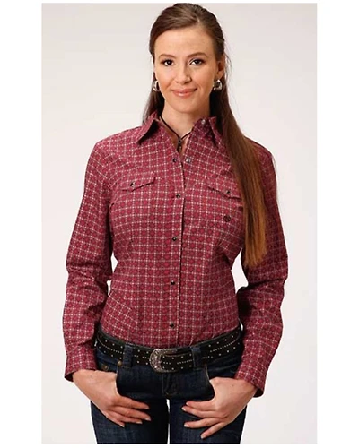 Roper Women's Red Geo Long Sleeve Western Shirt