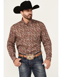 Roper Men's Amarillo Paisley Print Long Sleeve Button-Down Western Shirt