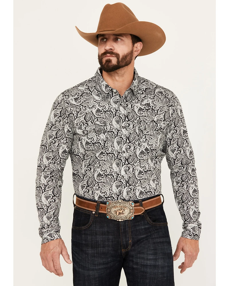 Cody James Men's Mamba Paisley Print Long Sleeve Western Snap Shirt - Tall