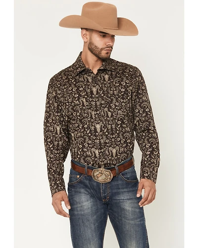 Wrangler Retro Men's Western Floral Print Long Sleeve Snap Shirt