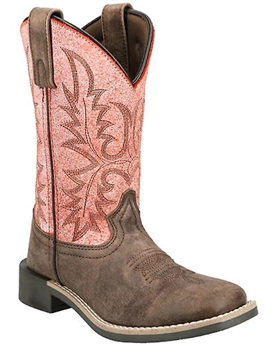 Smoky Mountain Little Girls' Rustic Rider Western Boots - Broad Square Toe