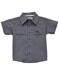Cowboy Hardware Toddler Boys' Geo Print Short Sleeve Snap Stretch Western Shirt