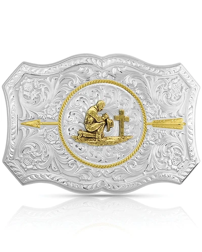 Montana Silversmiths Men's Your Arrow Buckle With Praying Cowboy