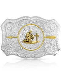 Montana Silversmiths Men's Your Arrow Buckle With Praying Cowboy