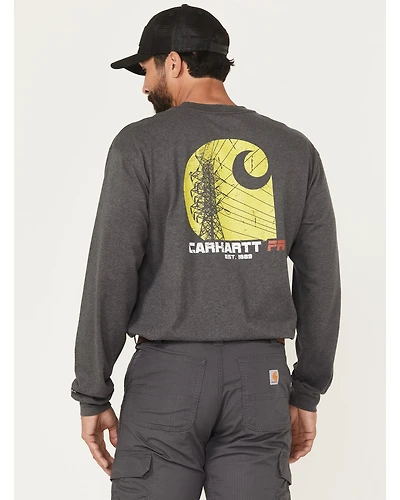 Carhartt Men's FR Loose Fit Long Sleeve Lightweight Electric T-Shirt