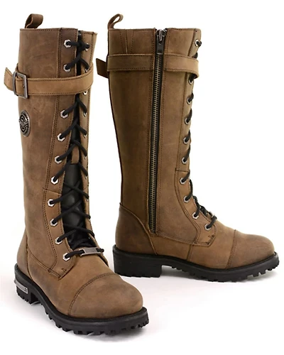 Milwaukee Leather Women's Tall Motorcycle Boots - Round Toe