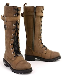 Milwaukee Leather Women's Tall Motorcycle Boots - Round Toe