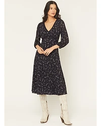 Idyllwind Women's Partner DItsy Floral Print Long Sleeve Midi Dress