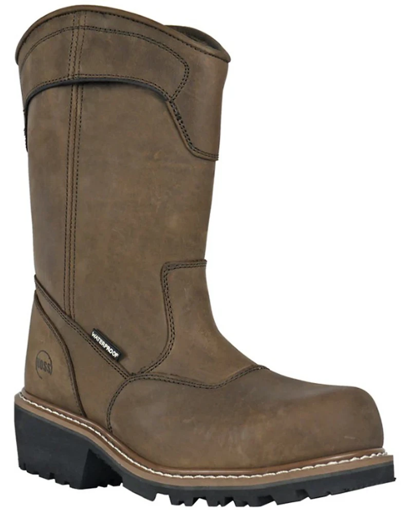 Hoss Men's Buford Logger Pull-On Waterproof Work Boots - Composite Toe