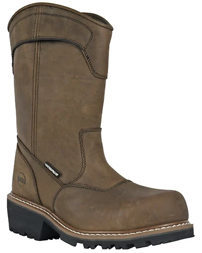 Hoss Men's Buford Logger Pull-On Waterproof Work Boots - Composite Toe