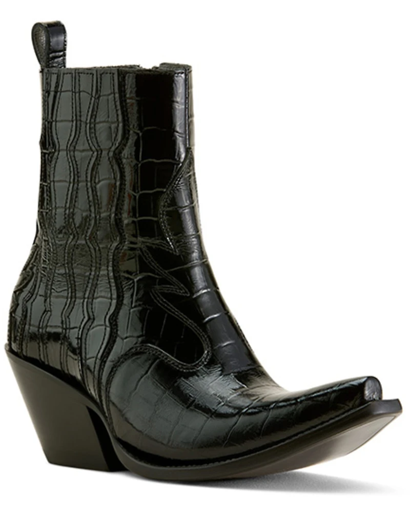 Ariat Women's Jade Crocodile Print Western Booties - Snip Toe