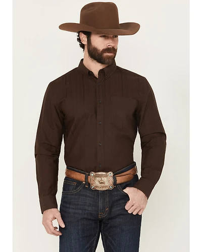 Cody James Men's Old West Tonal Striped Print Long Sleeve Button-Down Western Shirt