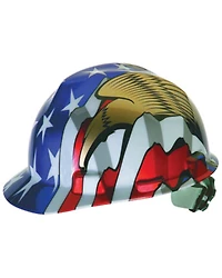 MSA Men's Flag & Eagles Cap Style Work Hard Hat