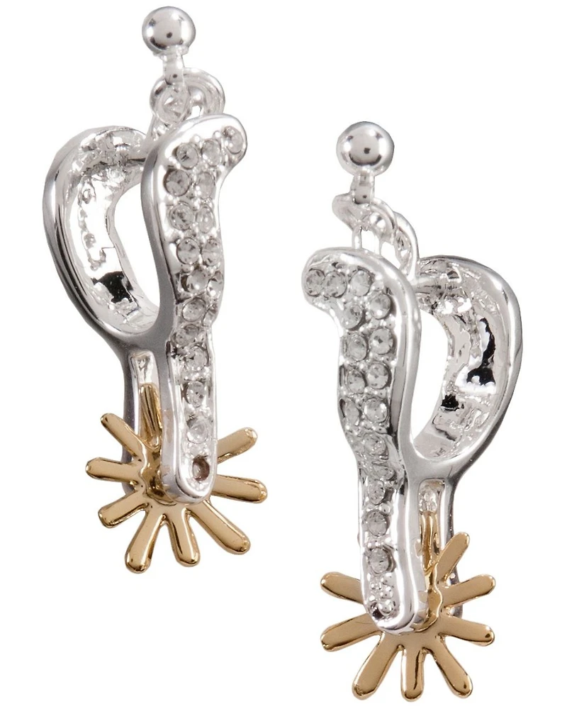 Montana Silversmiths Women's Rhinestone Spur Earrings