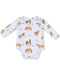 Angel Dear Infant Boys' Horse Print Long Sleeve Onesie