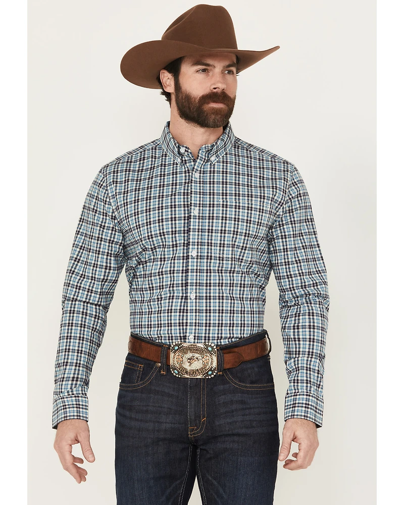 Cody James Men's Bob Plaid Print Long Sleeve Button-Down Western Shirt