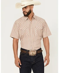 Ely Walker Men's Striped Short Sleeve Pearl Snap Western Shirt