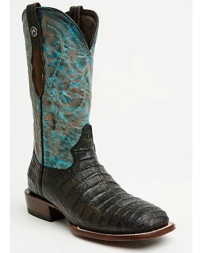 Tanner Mark Men's Caiman Print Western Boots - Broad Square Toe