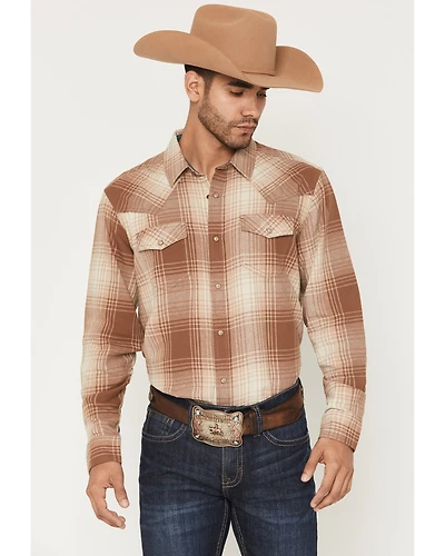 Cody James Men's Smoke Mountain Plaid Print Long Sleeve Snap Flannel Shirt