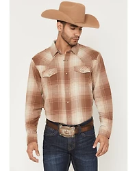 Cody James Men's Smoke Mountain Plaid Print Long Sleeve Snap Flannel Shirt