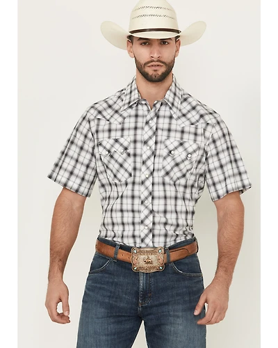 Wrangler Retro Men's Plaid Print Short Sleeve Snap Western Shirt