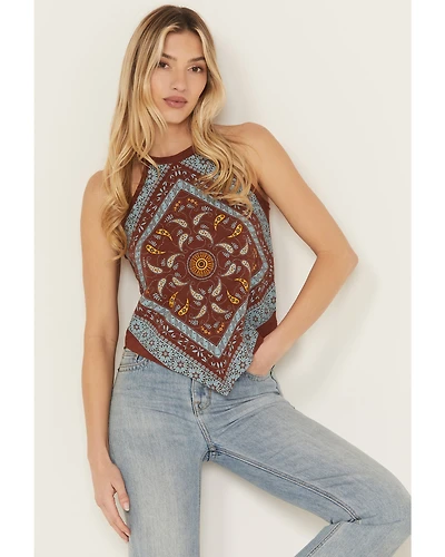 Shyanne Women's Bandana Print Halter Tank