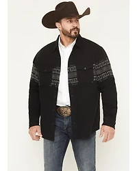 Cody James Men's Southwestern Border Print Sherpa Lined Flannel Shirt Jacket