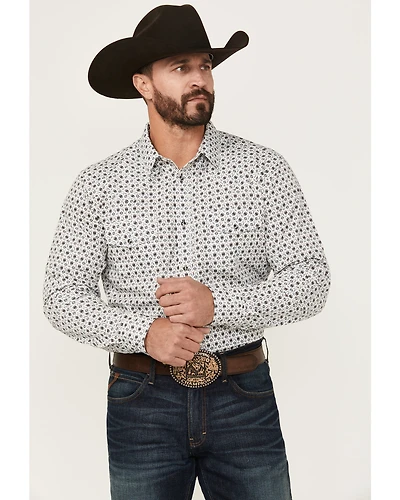 Gibson Trading Co Men's Star Dust Geo Print Long Sleeve Snap Stretch Western Shirt