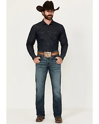 Rock 47 by Wrangler Men's Lander Dark Wash Slim Bootcut Stretch Denim Jeans