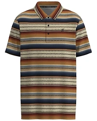 Hooey Boys' The Weekender Serape Striped Print Short Sleeve Button-Down Polo Shirt