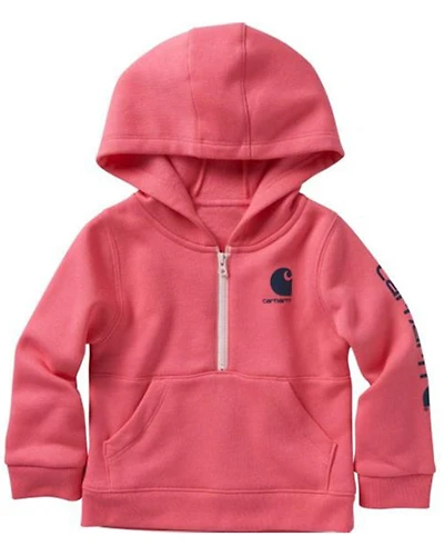 Carhartt Infant Girls' Half Zip Logo Hoodie