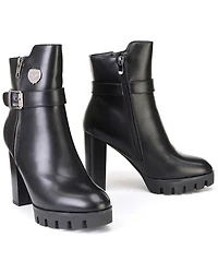 Milwaukee Leather Women's Side Zipper Entry High Heel Boots - Round Toe