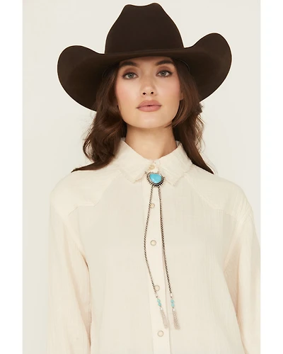 Shyanne Women's Heart Turquoise Stone Bolo Necklace