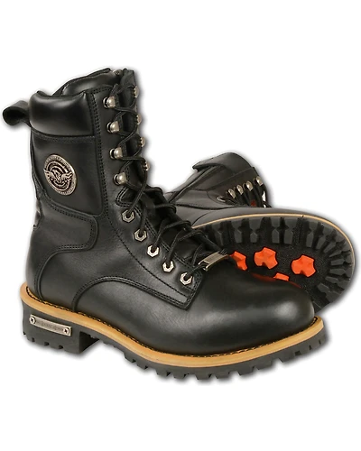 Milwaukee Leather Men's Lace To Toe Logger Boots - Round