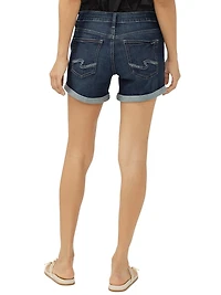 Boyfriend Mid Rise Luxe Stretch Shorts