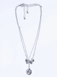 rose coin double layer necklace