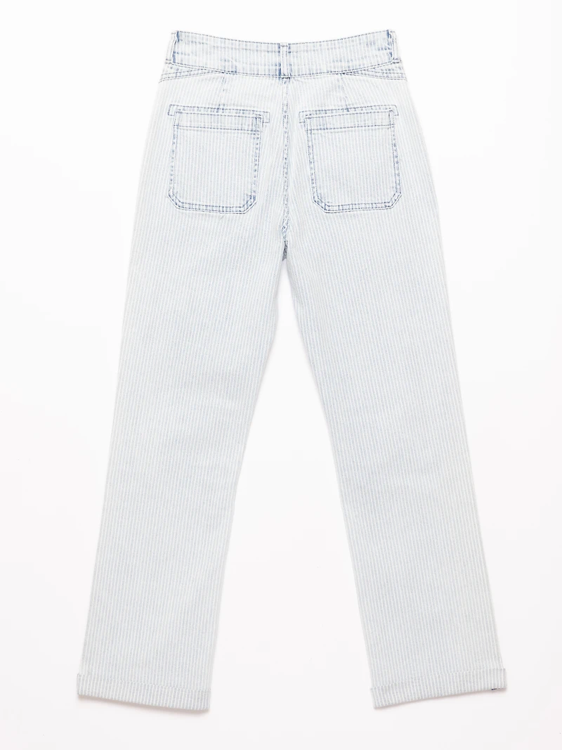 hickory stripe cropped jean light authentic