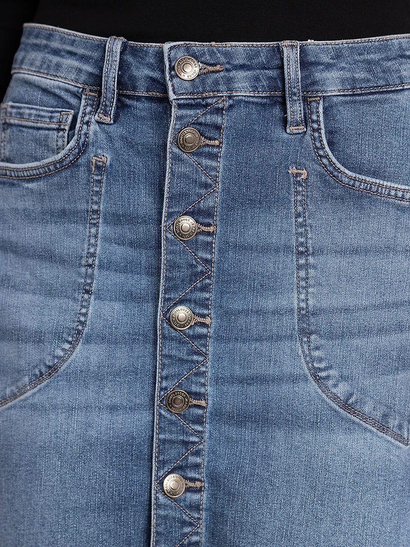 denim midi skirt