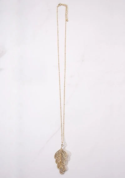 necklace with layered filigree pendant